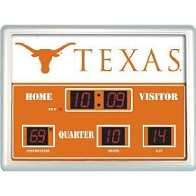 Texas Longhorns NCAA Scoreboard Clock and Thermometer (8.25x12.25)