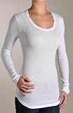 James Perse Mini Rib Long Sleeve Rib Jewel Neck Tee (WMR3306)