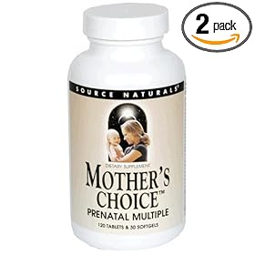 Source Naturals Mother's Choice Prenatal Multiple, 120 Tablets and 30 Softgels (Pack of 2)