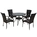 Kurtis Dunloe Rattan Effect Indoor/ Outdoor Furniture Set includes Round Table/ 4 Chairs (5 Pieces)