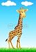Wallmonkeys Peel and Stick Wall Decals - Cute Giraffe Cartoon in the Wild - Removable Graphic