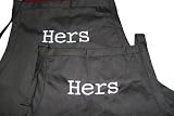 Black Embroidered Set of Aprons Hers & Hers
