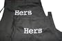 Black Embroidered Set of Aprons "Hers & Hers"