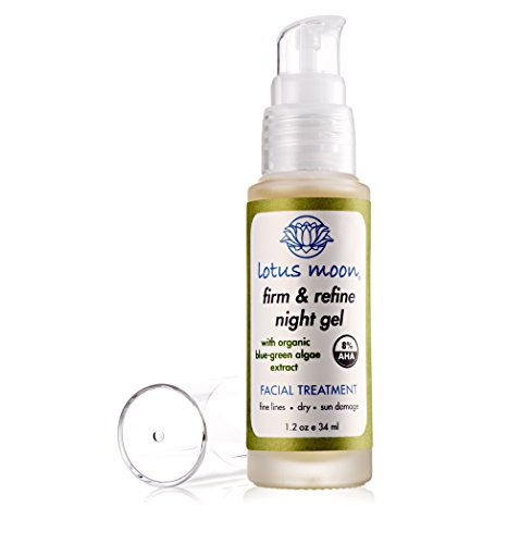 Lotus Moon Firm and Refine Night Gel - 1.2 oz - Natural and Organic Nighttime Firming Gel That Combine Active Ingredients Glycolic and Lactic Acids to Encourage the Emergence of New Cells
