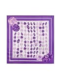 Versace White & Purple Floral Printed Silk Square Scarf