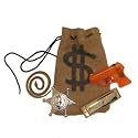 One Cowboy Favor Bag - Burlap favor bag, "sheriff" badge, snake, squirt gun, harmonica