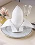 White 54" x 54" Permalux Tablecloth. - 1 Dozen Pack