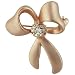 Jewelry : Soft Gold Tone Ribbon Rhinestone Pugster