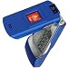 AT&T Cingular Motorola MOTORAZR Razr V3xx Snap-On Dark Blue Rubberized Texture Crystal Case Cover with Removable Belt Clip