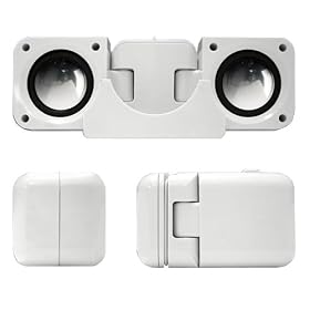 Portable Folding Speakers for Ipods & mp3 players - white