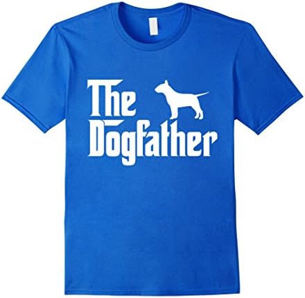 Men's The Dogfather Bull Terrier T-Shirt Funny Father Dog Lover 3XL Royal Blue