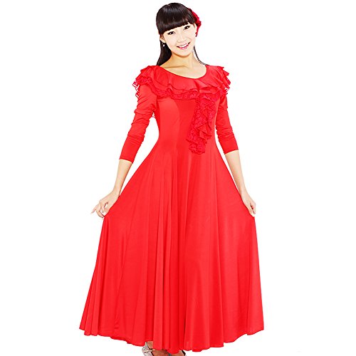 (ニューヤ) Newya レディース 社交ダンスドレス モダンダンス 開場ドレス 社交ダンス衣装 ワンピース 発表会 衣装 [並行輸入品]