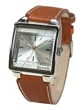 Bench BC0046LBR Watch with Tan Leather Strap and Silver Dial