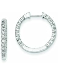 0.5 Carat 14K White Gold Diamond Hinged Hoop Earrings