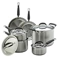 KitchenAid Gourmet Essentials 10-Piece Brushed Stainless Steel Cookware Set