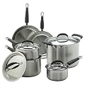 KitchenAid Gourmet Essentials 10-Piece Brushed Stainless Steel Cookware Set