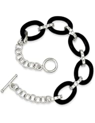 Sterling Silver Onyx & Cz Bracelet, Best Quality Free Gift Box Satisfaction Guaranteed