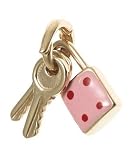 14k Yellow Gold Enamel Lock and Key Charm