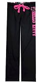 Hello Kitty Face Embroidered Black Capri Lounge Pants for women