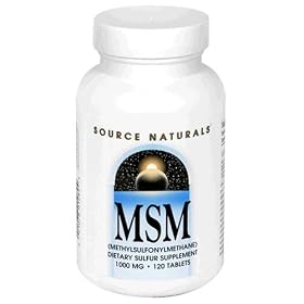 Source Naturals MSM, 1000 mg, Tablets, 120 tablets (Pack of 2)