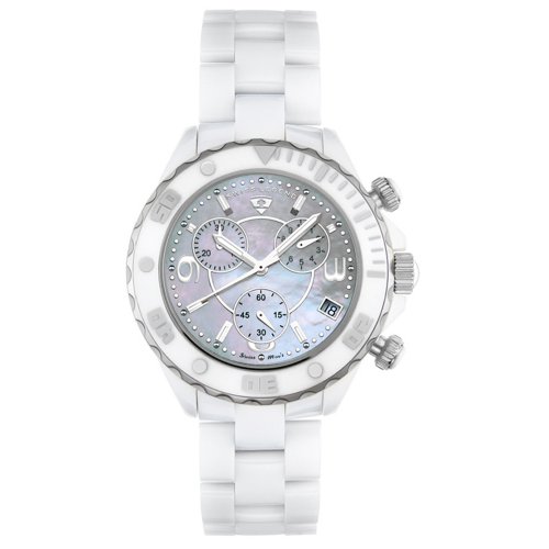 Swiss Legend Men's SL-30050-WWSR Karamica Collection Chronograph White Ceramic Watch