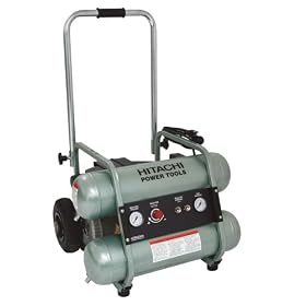 Hitachi EC129 15 Amp 3-1/2 Horsepower 5 Gallon Oiled Wheeled Twin Hot Dog Compressor