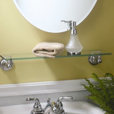 Tiara Glass Vanity Shelf in Chrome