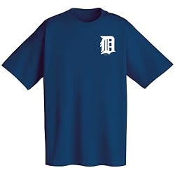 Detroit Tigers Official Wordmark Short Sleeve T-Shirt, Navy Blue