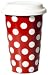 Yedi Houseware Classic Coffee and Tea White Dots 11-Ounce Travel Mug, Cherry Red