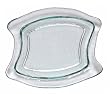 Clear Recycled Art Glass Shallow Oblique Bowl 11" x 9"