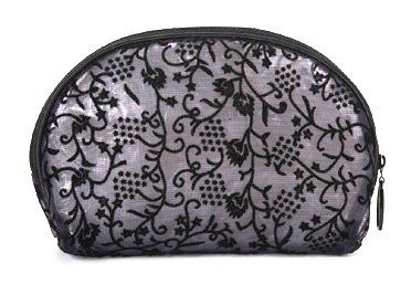 Danielle Black Velvet Medium Oval Travel Bag