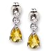 Yellow CZ Silver Drop Earrings