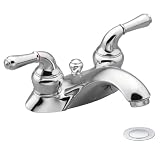 MOEN 4551 Monticello Two Handle Lavatory Faucet with Drain Assembly, Chrome