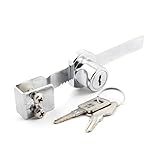 uxcell　スライディングガラスロック　スライドロック　ショーケース安全ロック　鋸歯状　メタル製　14.5cm長さ　シルバートーン