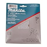 Makita 742531-0 4" x 4-1/2" Abrasive Hook & Loop 6-Hole Sanding Sheets 150 Grit - 5 per Package