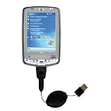 Retractable USB Cable for the HP iPAQ hx2490 with Power Hot Sync and Charge capabilities - Gomadic Brand w/ TipExchange Technology