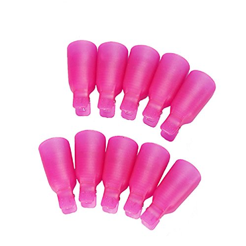 Kingfansion 10PC Plastic Nail Art Soak Off Cap Clip UV Gel Polish Remover Wrap Tool