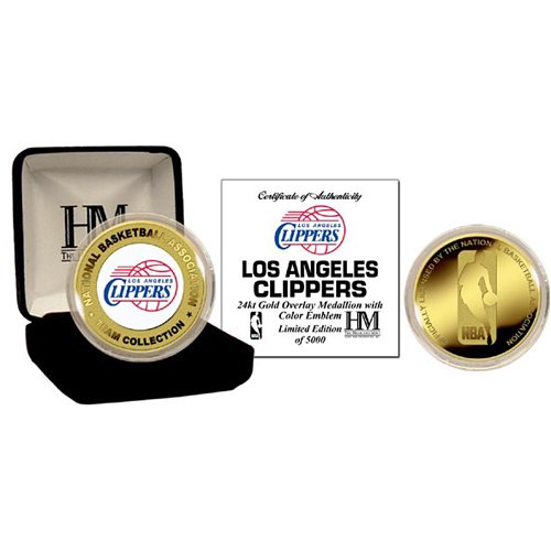 Highland Mint Los Angeles Clippers 24Kt Gold And Color Team Mint Coin