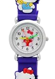 TimerMall OEM - Montre Enfants - Quartz - Caoutchouc - Beau Hello Kitty Cercle Dial Violet caoutchouc En