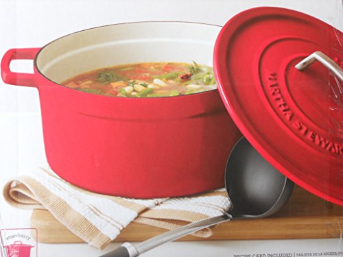 Martha Stewart Collection Collector's STRAWBERRY Enameled Cast Iron 6 Qt. Round Casserole Dutch Oven