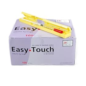 EasyTouch Insulin Syringe 28 Gauge, 1cc, 1/2", 100 Count