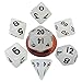 Mini Polyhedral Dice Set: Glow Clear w/Black Numbers (7)