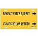 Brady 94963, 6" - 7.875" Dia. Plastic Strap-On Pipe Marker: Reheat Water Supply, Pack of 20 pcs
