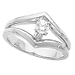 14K White Gold Diamond Solitaire Engagement Ring - 0.25 Ct.
