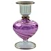 Ribbed Strawberry-Shaped Crystal Candlestick Holder-Pink - G175