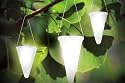 Hanging Solar Garden Light - Cornet Shaped Solar Lights, Solar Tree Lighting - Set of Three (3) Lights