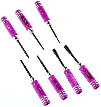 7 Pcs Hex Socket Nut Key Screw Driver Set Rc Helicopter/car Tools Spanner Pink