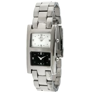 gino franco Men's 969 Stainless Steel Dual-Time Zone Watch