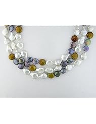 14k Yellow gold 11-12 MM Freshwater Cultured Pearl Strand, 17"