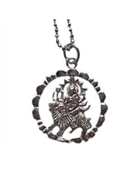 Durga, Hindu Deity, Mother Earth Goddess 16 Sterling Silver Necklace